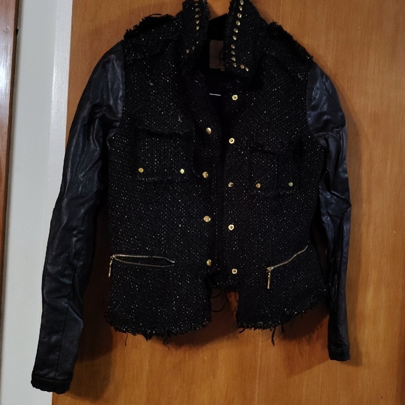 Pink Envelope Black Blazer with Gold Accents - Picture 1 of 4